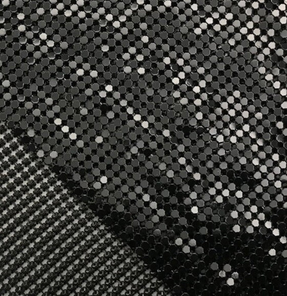 SASHA- Black Metal Mesh Chainmail Party Top