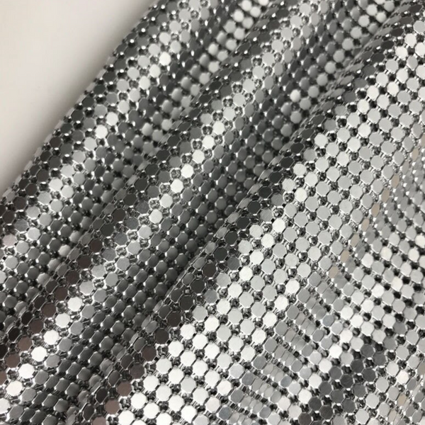 SASHA- Silver Metal Mesh Chainmail Party Top