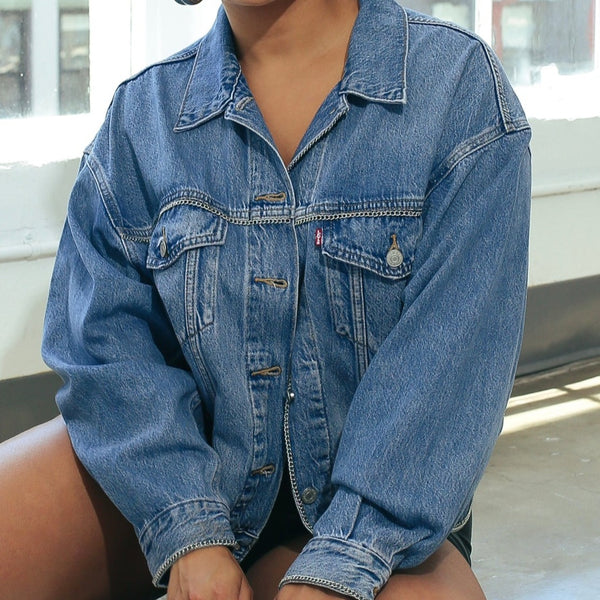 ALANA- Levi's Chain Trim Denim Jacket- BLUE