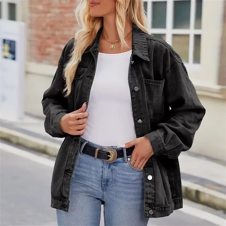 AIYANA V.2 Levi's Fringe Denim Jacket in black